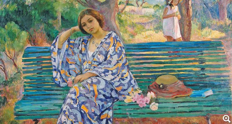 Heni Lebasque: Auf der grünen Bank - © Albertina, Wien. Sammlung Batliner.