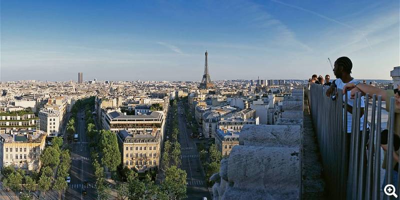 Panoramablick vom Arc de Triomphe - © Arnaud Frich Centre des monuments nationaux