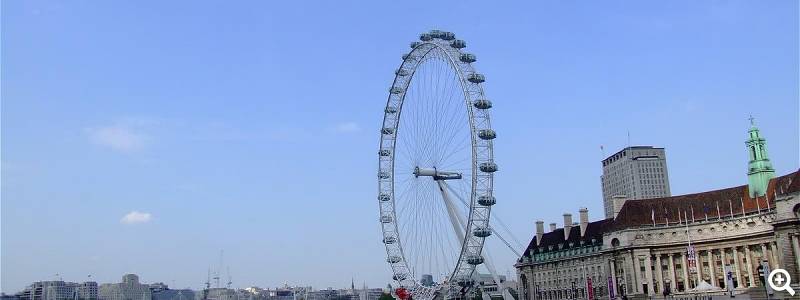 Blick zum Millennium Wheel, dem London Eye