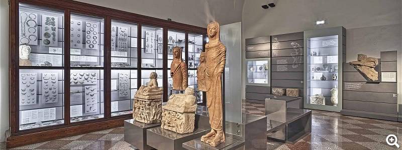 Etruskisch-italienische Kollektion mit Schmuck und Büsten der Etrusker Foto: Archaeological Museum of Bologna