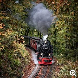 Unterwegs mit der Dampflok durch den herbstlichenHarz